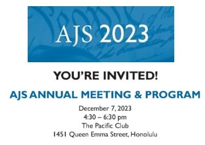 2023 AJS Annual Meeting & Program